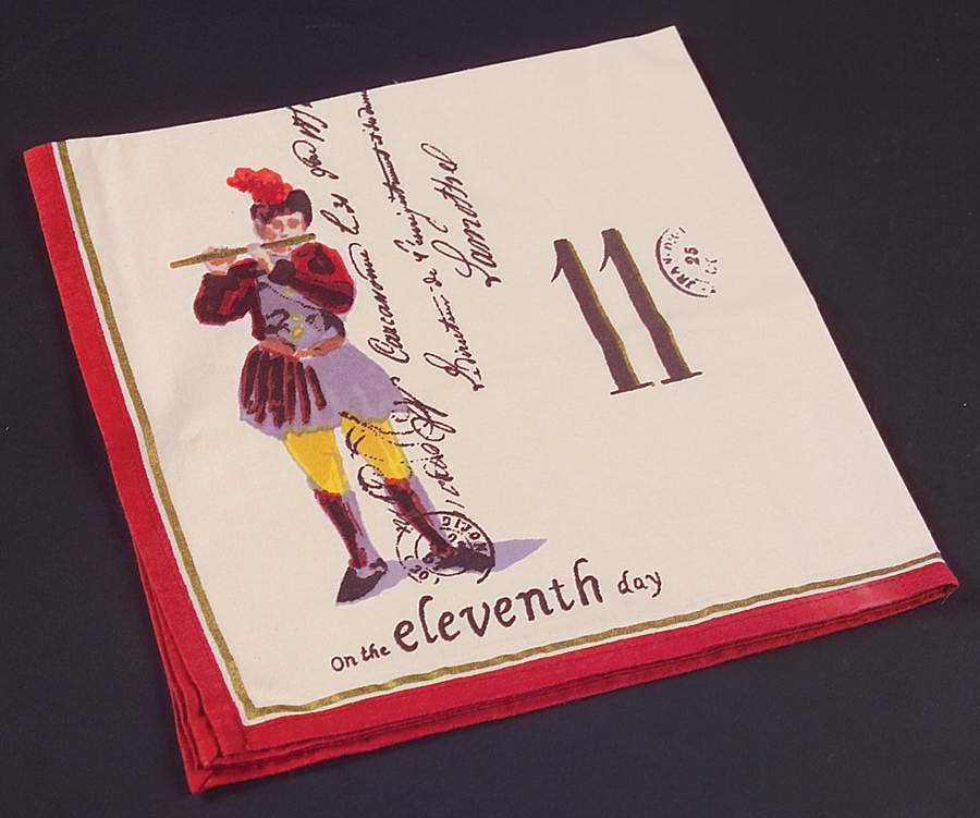12 Days of Christmas (Black Numbers, Rim Shape) Cloth Napkin by Williams-Sonoma-1