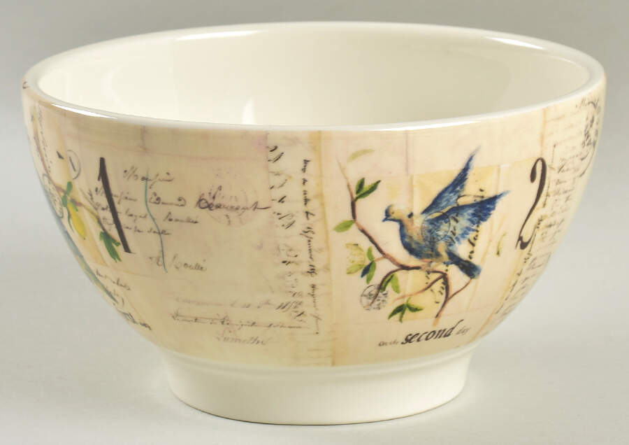 12 Days of Christmas (Black Numbers, Rim Shape) Coupe Cereal Bowl by Williams-Sonoma-1