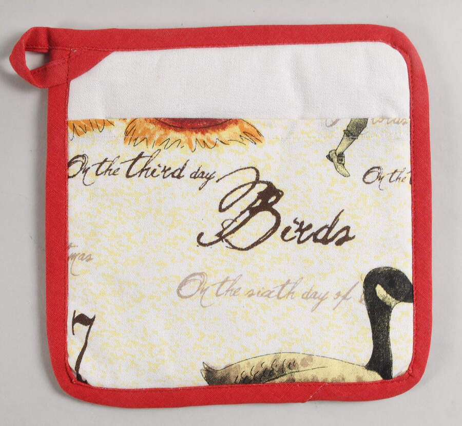 12 Days of Christmas (Black Numbers, Rim Shape) Cloth Potholder by Williams-Sonoma-1