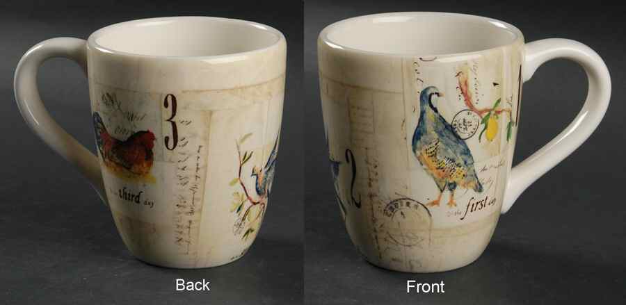 12 Days of Christmas (Black Numbers, Rim Shape) Mug by Williams-Sonoma-1