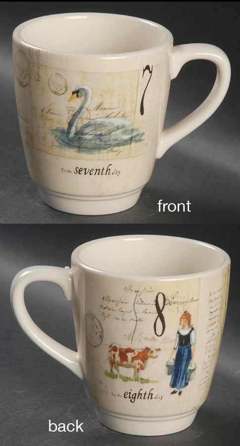 12 Days of Christmas (Black Numbers, Rim Shape) Mug by Williams-Sonoma-1