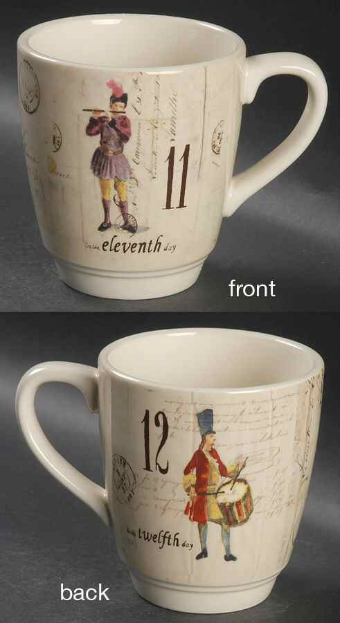 12 Days of Christmas (Black Numbers, Rim Shape) Mug by Williams-Sonoma-1