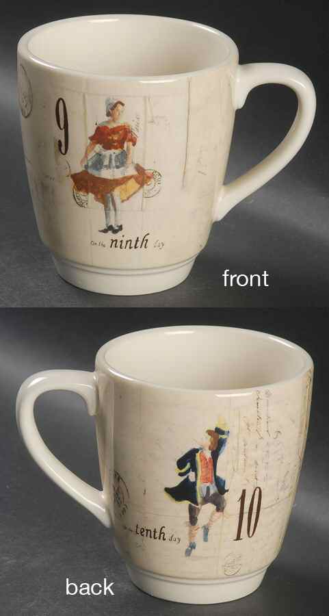 12 Days of Christmas (Black Numbers, Rim Shape) Mug by Williams-Sonoma-1