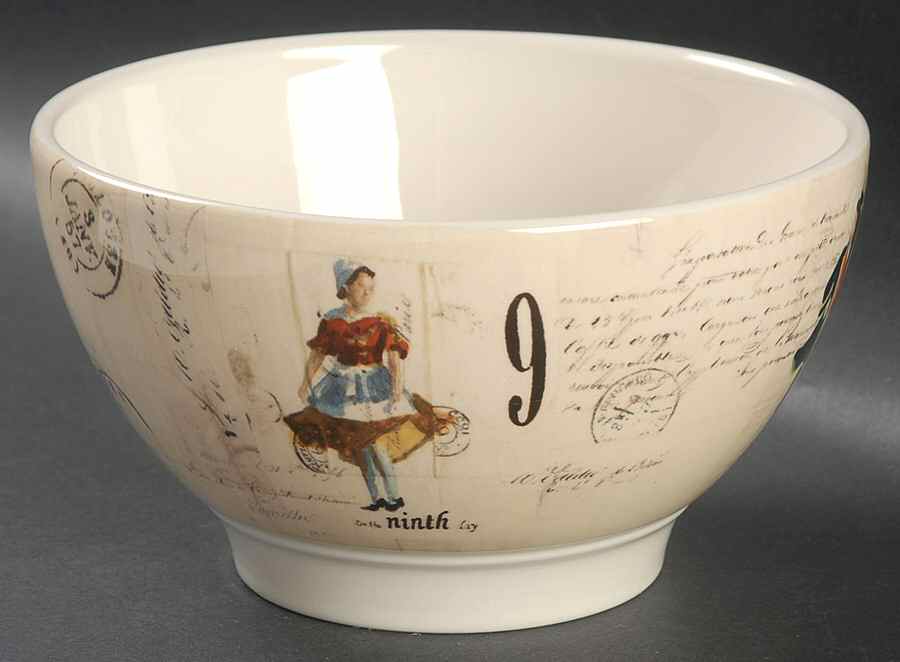 12 Days of Christmas (Black Numbers, Rim Shape) Coupe Cereal Bowl by Williams-Sonoma-1