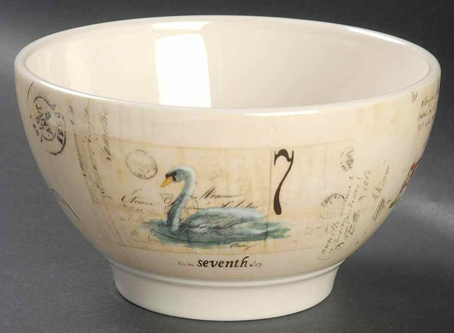 12 Days of Christmas (Black Numbers, Rim Shape) Coupe Cereal Bowl by Williams-Sonoma-1