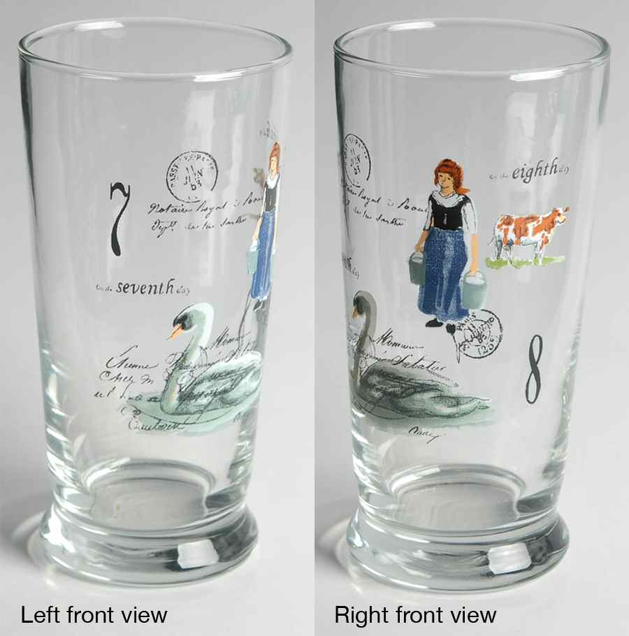 12 Days of Christmas (Black Numbers, Rim Shape) Glassware Highball by Williams-Sonoma-1