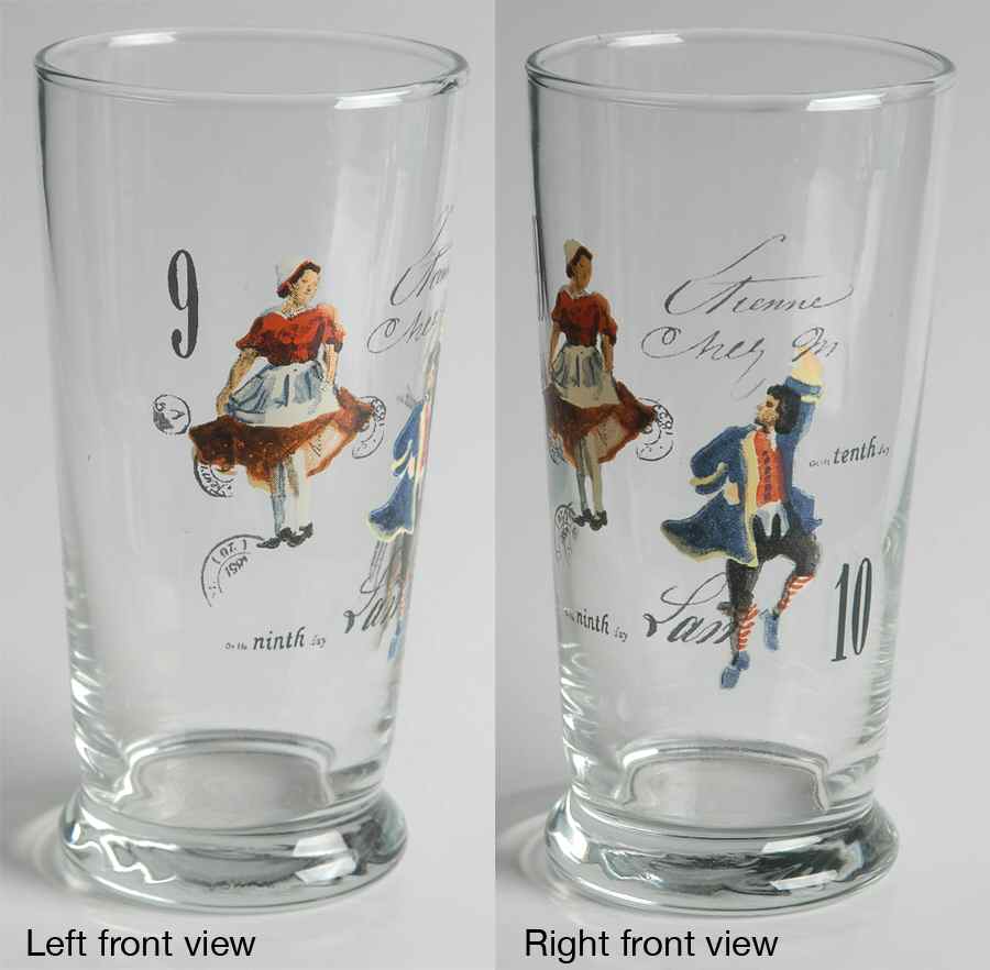 12 Days of Christmas (Black Numbers, Rim Shape) Glassware Highball by Williams-Sonoma-1