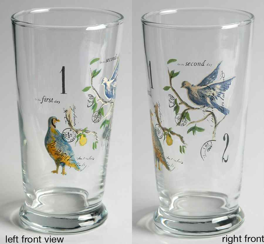 12 Days of Christmas (Black Numbers, Rim Shape) Glassware Highball by Williams-Sonoma-1