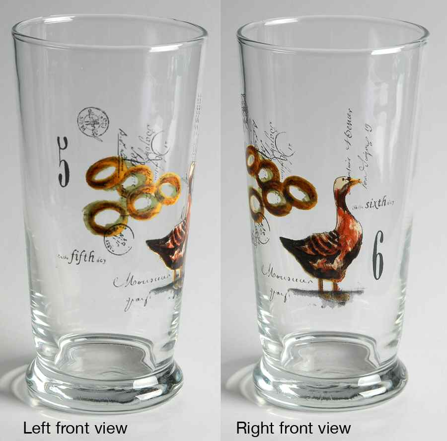 12 Days of Christmas (Black Numbers, Rim Shape) Glassware Highball by Williams-Sonoma-1