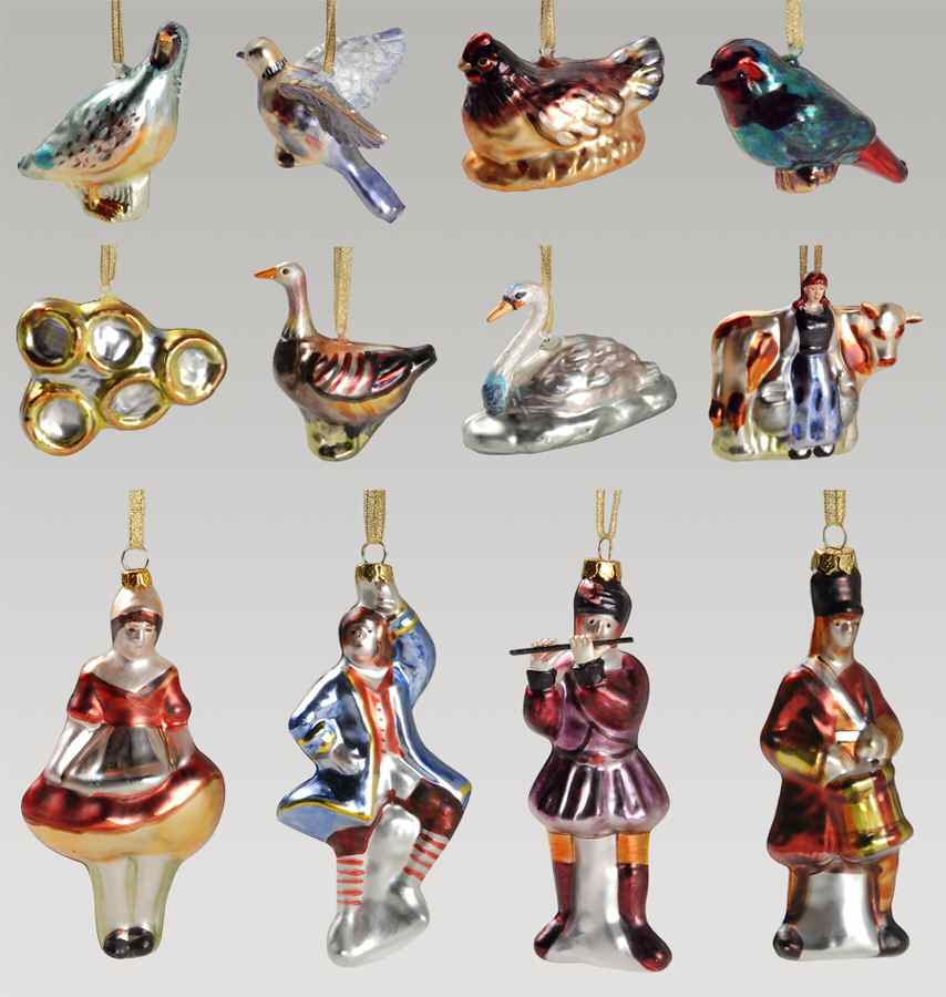 12 Days of Christmas (Black Numbers, Rim Shape) Ornament - Set of 12 Boxed by Williams-Sonoma-1