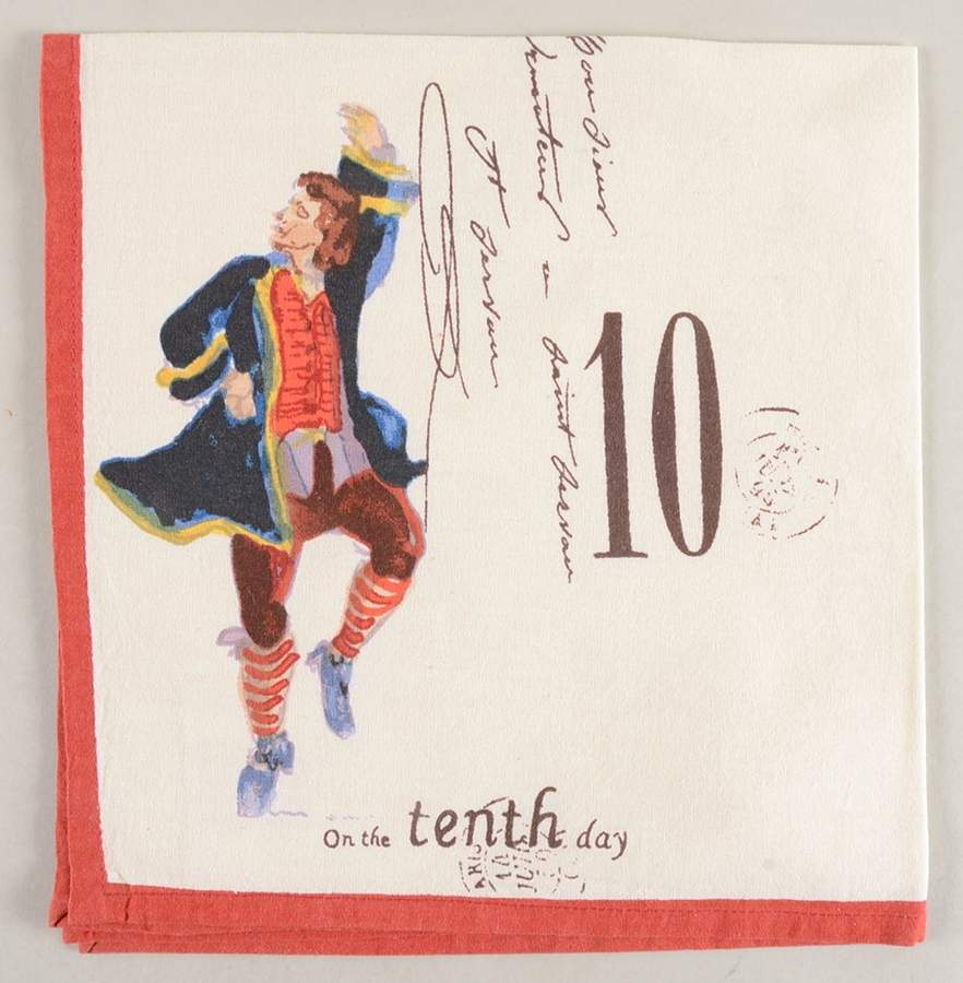 12 Days of Christmas (Black Numbers, Rim Shape) Cloth Napkin by Williams-Sonoma-1