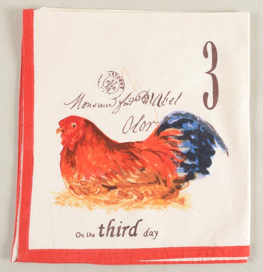 12 Days of Christmas (Black Numbers, Rim Shape) Cloth Napkin by Williams-Sonoma-1