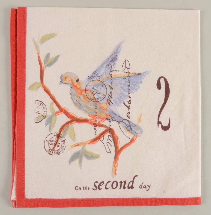 12 Days of Christmas (Black Numbers, Rim Shape) Cloth Napkin by Williams-Sonoma-1