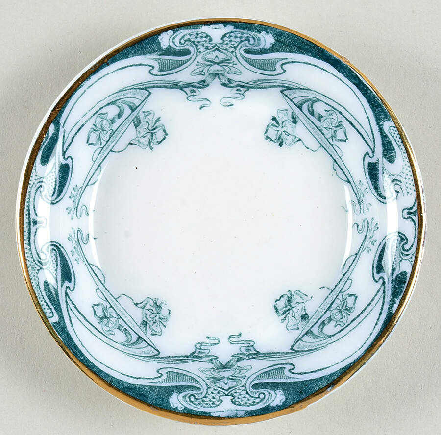 Iris Blue Green (No Gold Accent) Butter Pat by Arthur J Wilkinson-1