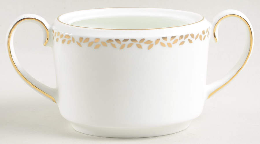 Gilded Leaf Sugar Bowl No Lid by Wedgwood-1