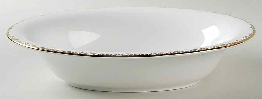 Gilded Leaf 9" Oval Vegetable Bowl by Wedgwood-1