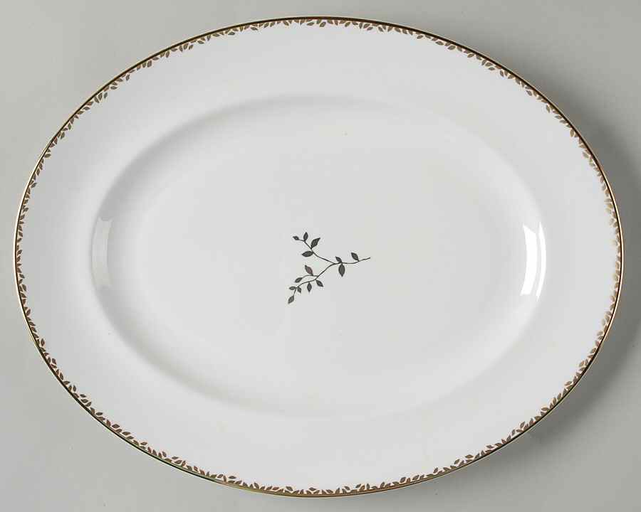 Gilded Leaf 13" Oval Serving Platter by Wedgwood-1