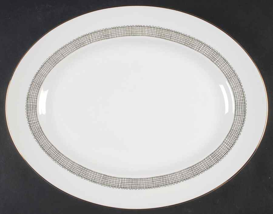 Gilded Weave 13" Oval Serving Platter by Wedgwood-1