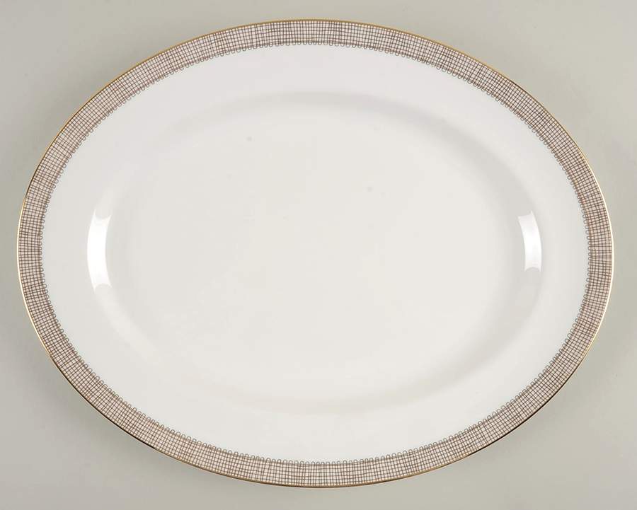 Gilded Weave 15" Oval Serving Platter by Wedgwood-1
