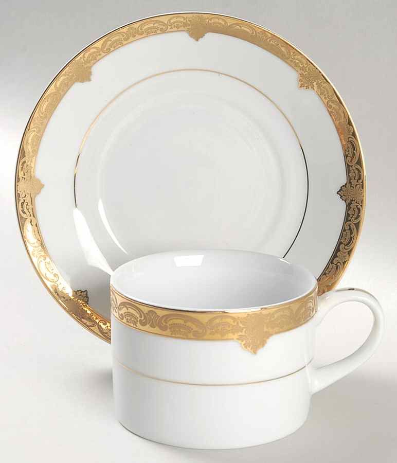Fiorenz Gold Flat Cup & Saucer Set by William Roberts-1