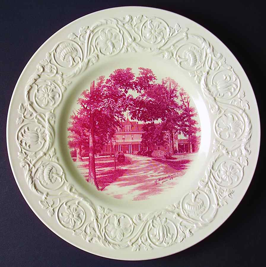 Guilford College Pink Dinner Plate by Wedgwood-1
