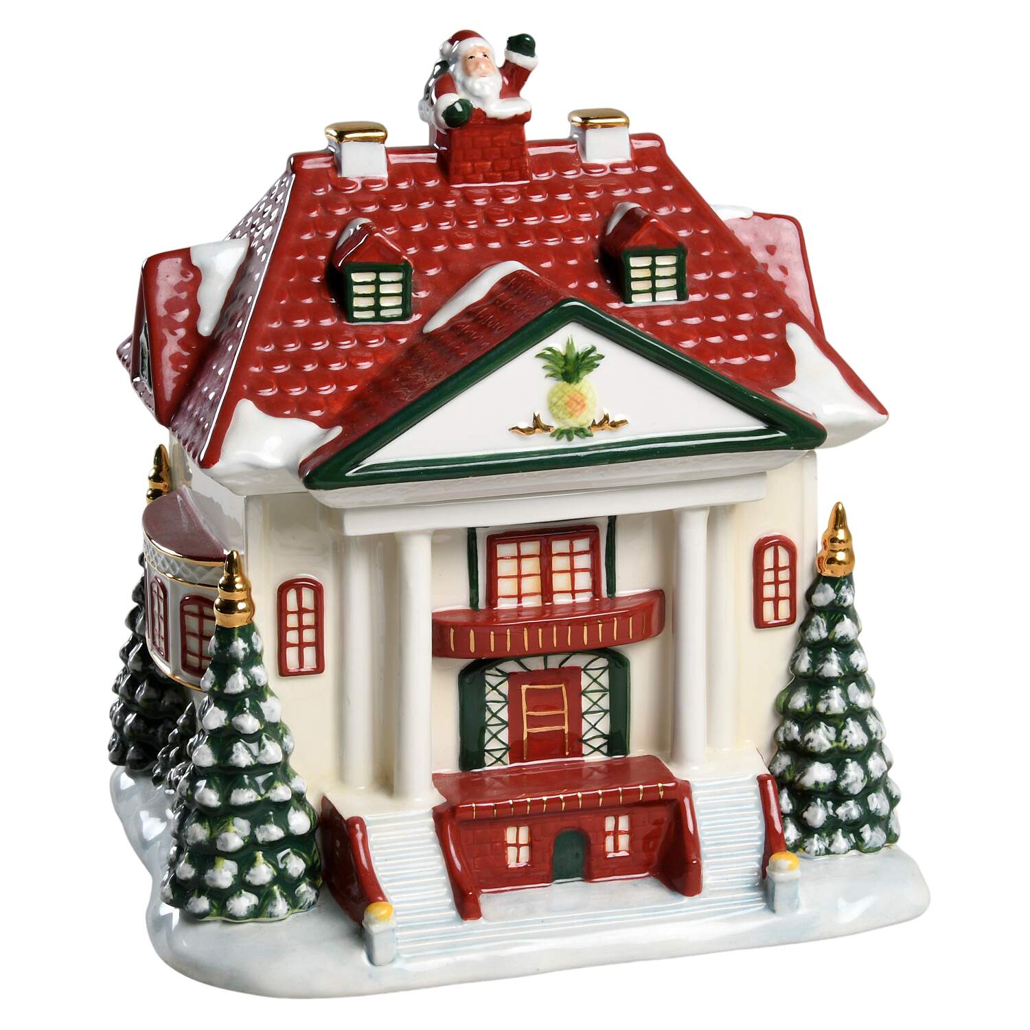Christmas Memories Collection Sculptured Candy Jar & Lid by Waterford China-1