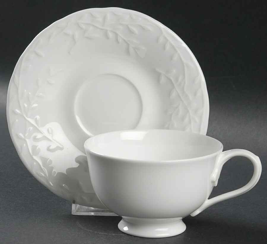 Garland Romance Footed Cup & Saucer Set by Waterford China-1