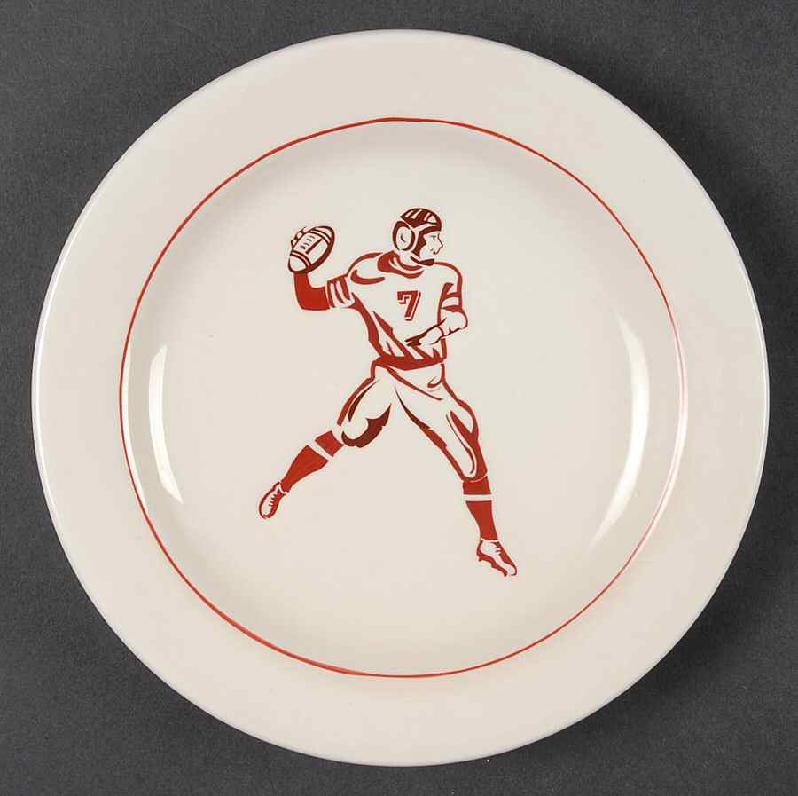 Vintage Football Salad/Dessert Plate by Williams-Sonoma-1