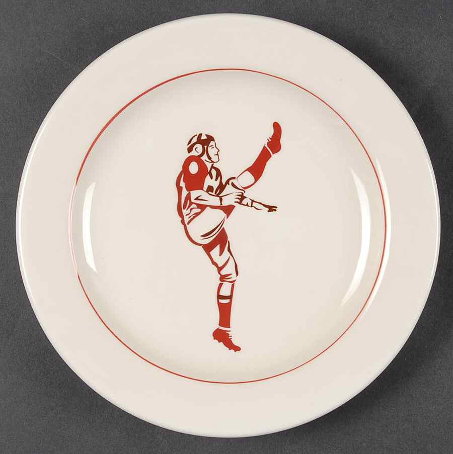 Vintage Football Salad/Dessert Plate by Williams-Sonoma-1