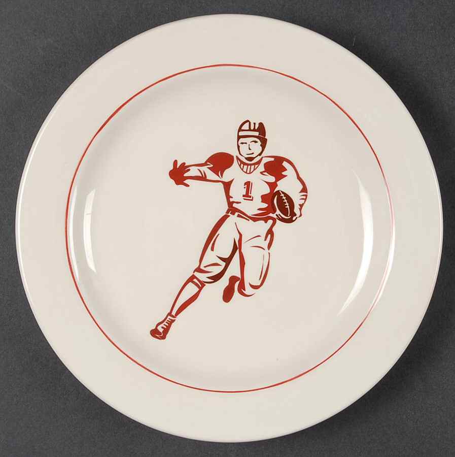 Vintage Football Salad/Dessert Plate by Williams-Sonoma-1