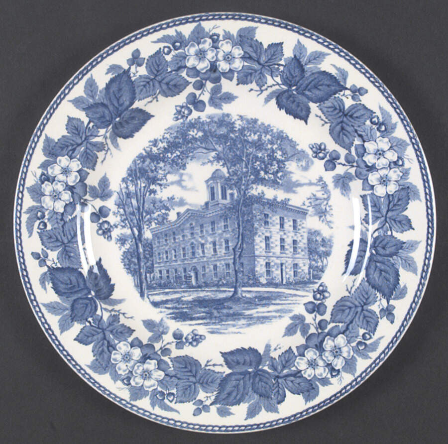 Upper Iowa University Blue (Not Embossed) Dinner Plate by Wedgwood-1