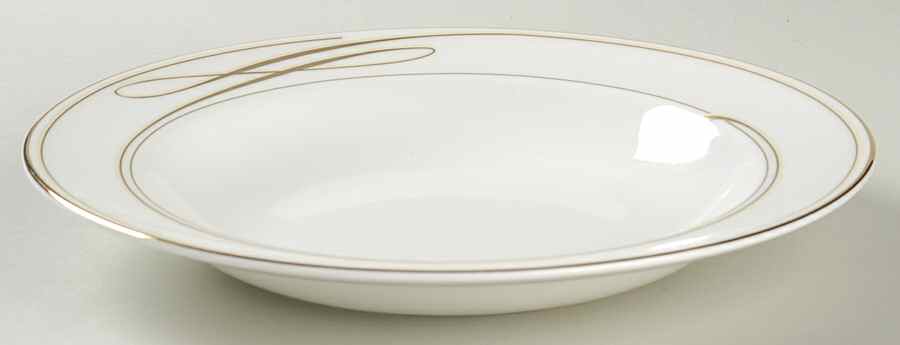 Ballet Ribbon (Gold) Large Rim Soup Bowl by Waterford China-1