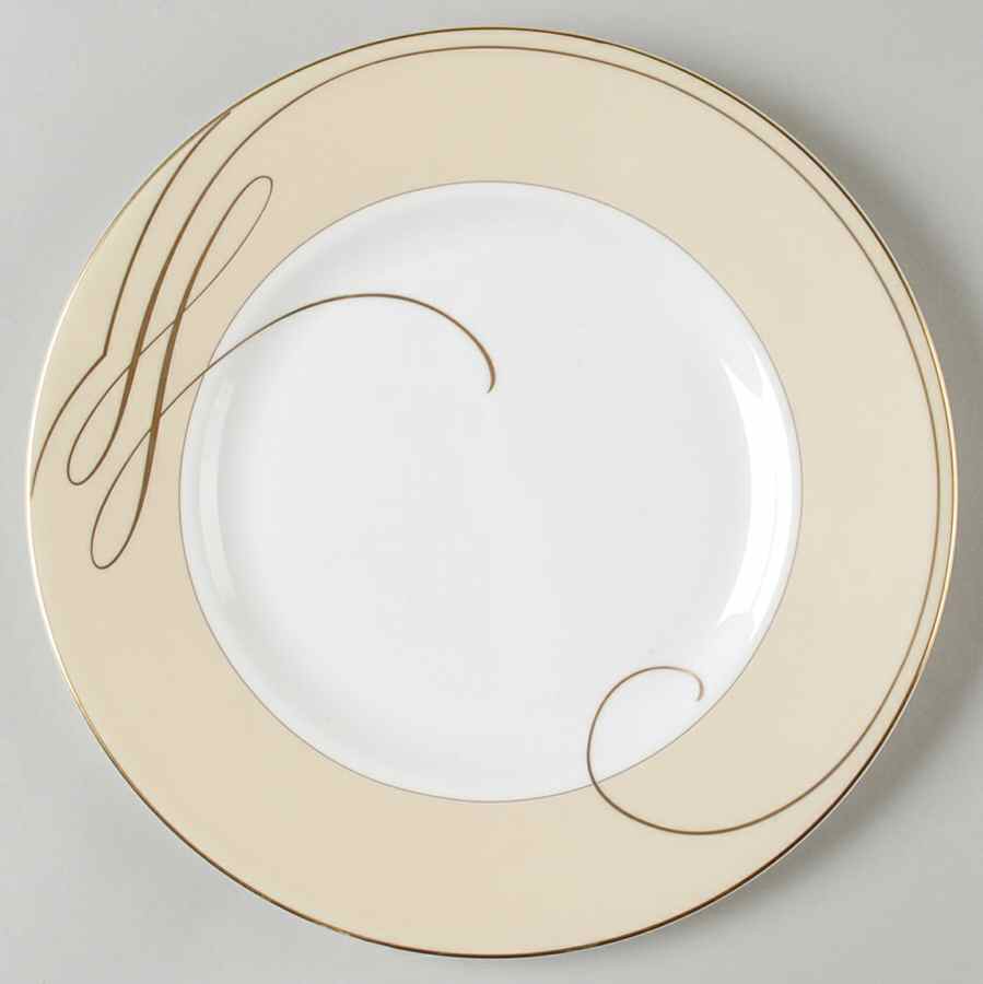 Ballet Ribbon (Gold) Accent Luncheon Plate by Waterford China-1