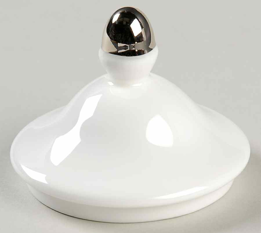Ribbon Stripe Silver (Platinum) Lid for Sugar Bowl by Wedgwood-1