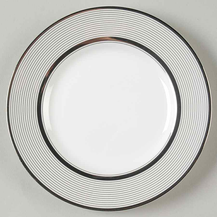 Ribbon Stripe Silver (Platinum) Bread & Butter Plate by Wedgwood-1