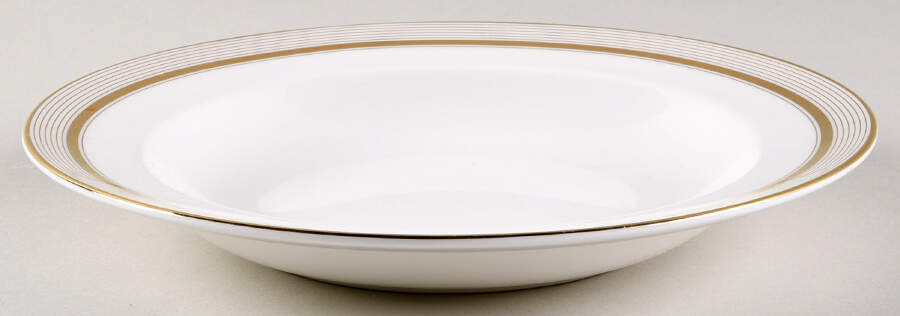 Ribbon Stripe Gold Large Rim Soup Bowl by Wedgwood-1