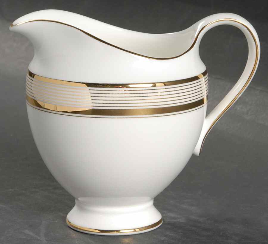 Ribbon Stripe Gold Creamer by Wedgwood-1