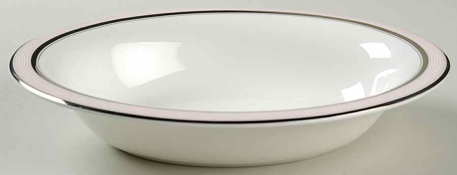 Ribbon Stripe Rose 9" Oval Vegetable Bowl by Wedgwood-1