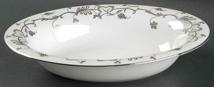 Flourish Ecru (No Color Band 9" Oval Vegetable Bowl by Wedgwood-1