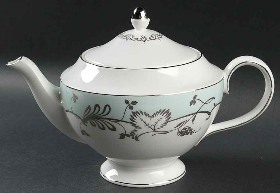 Flourish Robin's Egg (Blue Band) Tea/Coffee Pot & Lid by Wedgwood-1
