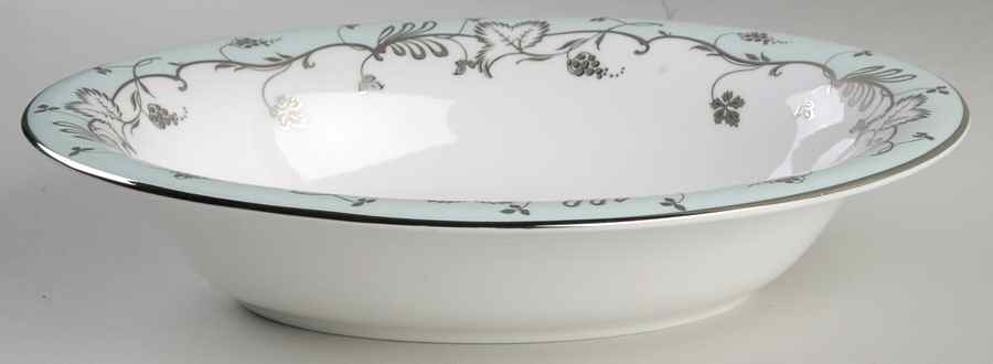 Flourish Robin's Egg (Blue Band) 9" Oval Vegetable Bowl by Wedgwood-1