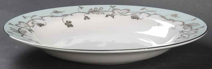 Flourish Robin's Egg (Blue Band) Large Rim Soup Bowl by Wedgwood-1