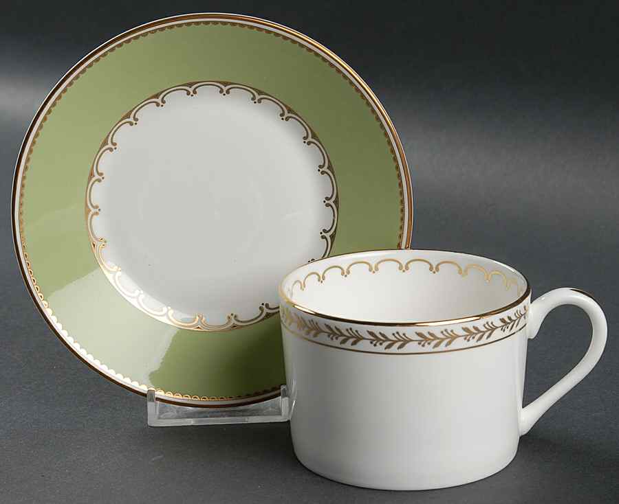 Garland Moss Flat Cup & Saucer Set by Wedgwood-1