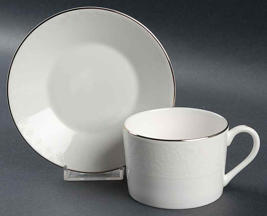 Petal Lattice Flat Cup & Saucer Set by Wedgwood-1
