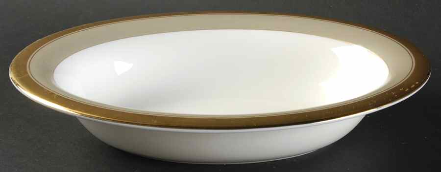Wedding Band Taupe 9" Oval Vegetable Bowl by Wedgwood-1