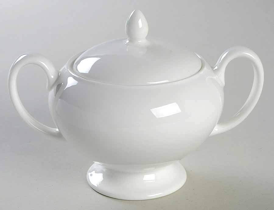 White Saleware Sugar Bowl & Lid by Wedgwood-1