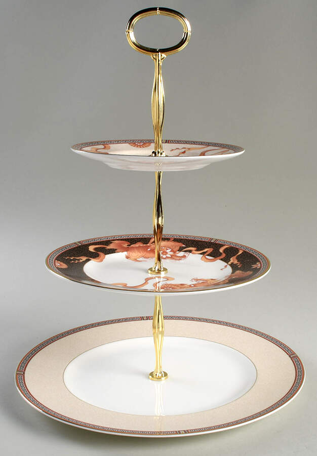 Dynasty 13 7/8"-14 1/4" 3-Tiered Serving Tray(DP,SP,BB) HC by Wedgwood-1
