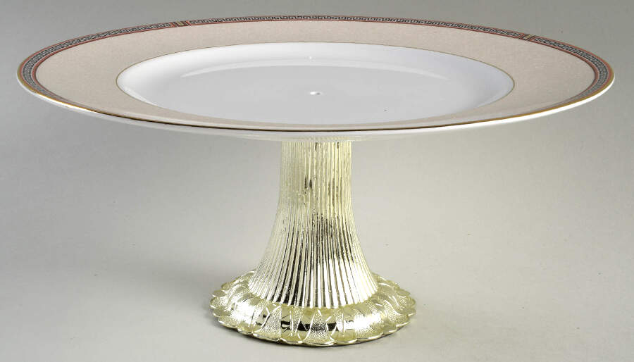 Dynasty Cake Stand with 4"-5" Metal Pedestal  Hc by Wedgwood-1