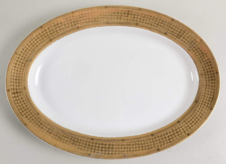 Aegean Gold 14" Oval Serving Platter by Wallace Heritage (Japan)-1