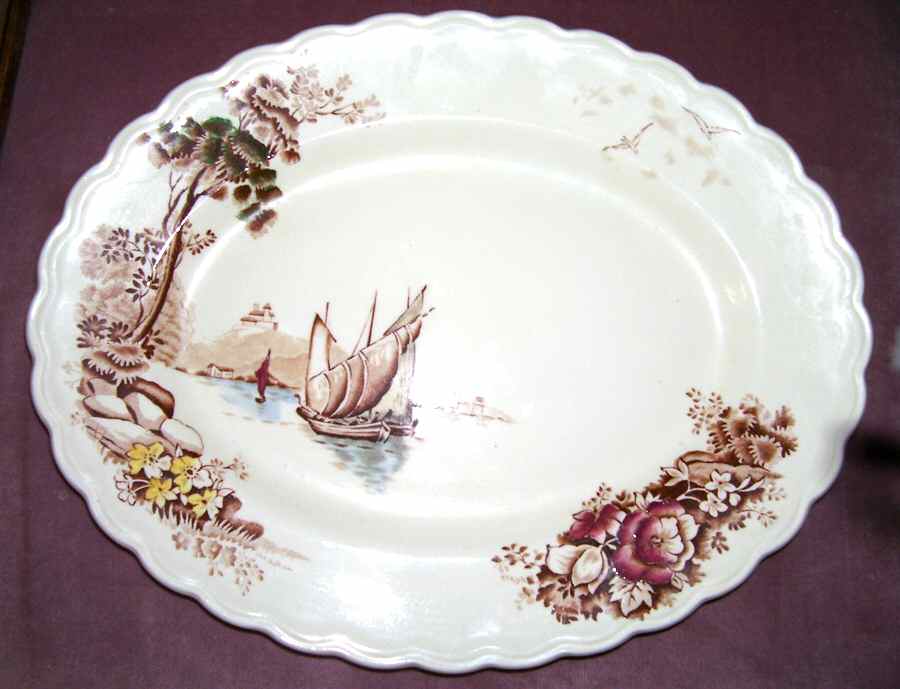 Brixham 12" Oval Serving Platter by Wood & Sons-1